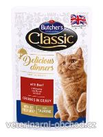 Kočky - krmivo - Butcher's Cat Delic. Dinner hovězí kapsa