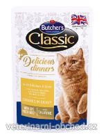 Kočky - krmivo - Butcher's Cat Delic. Dinner kuře+játra kapsa