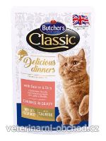 Kočky - krmivo - Butcher's Cat Delic. Dinner losos+dorada kapsa